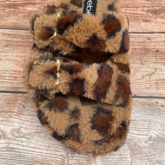 Bebe Fanny Womens Faux Fur Footbed Slide Sandals size 7 - Picture 7 of 15